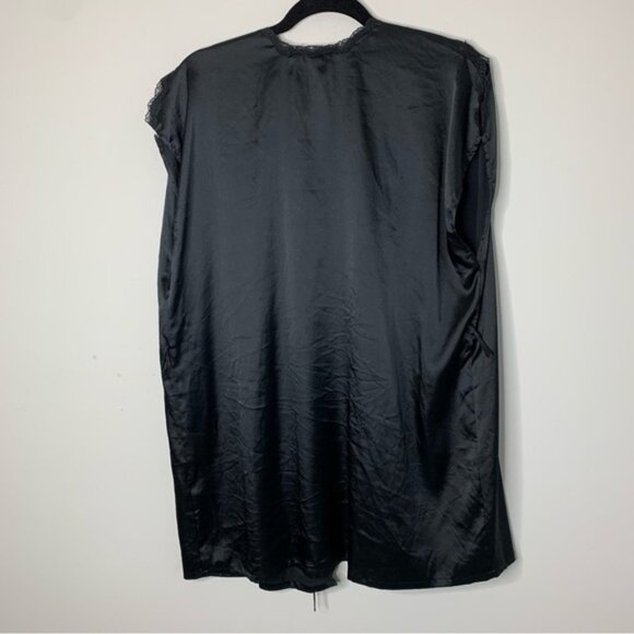 Victoria's Secret Women's Satin Lace lingerie Robe Black Size Small Y2k 2000s - Picture 9 of 9